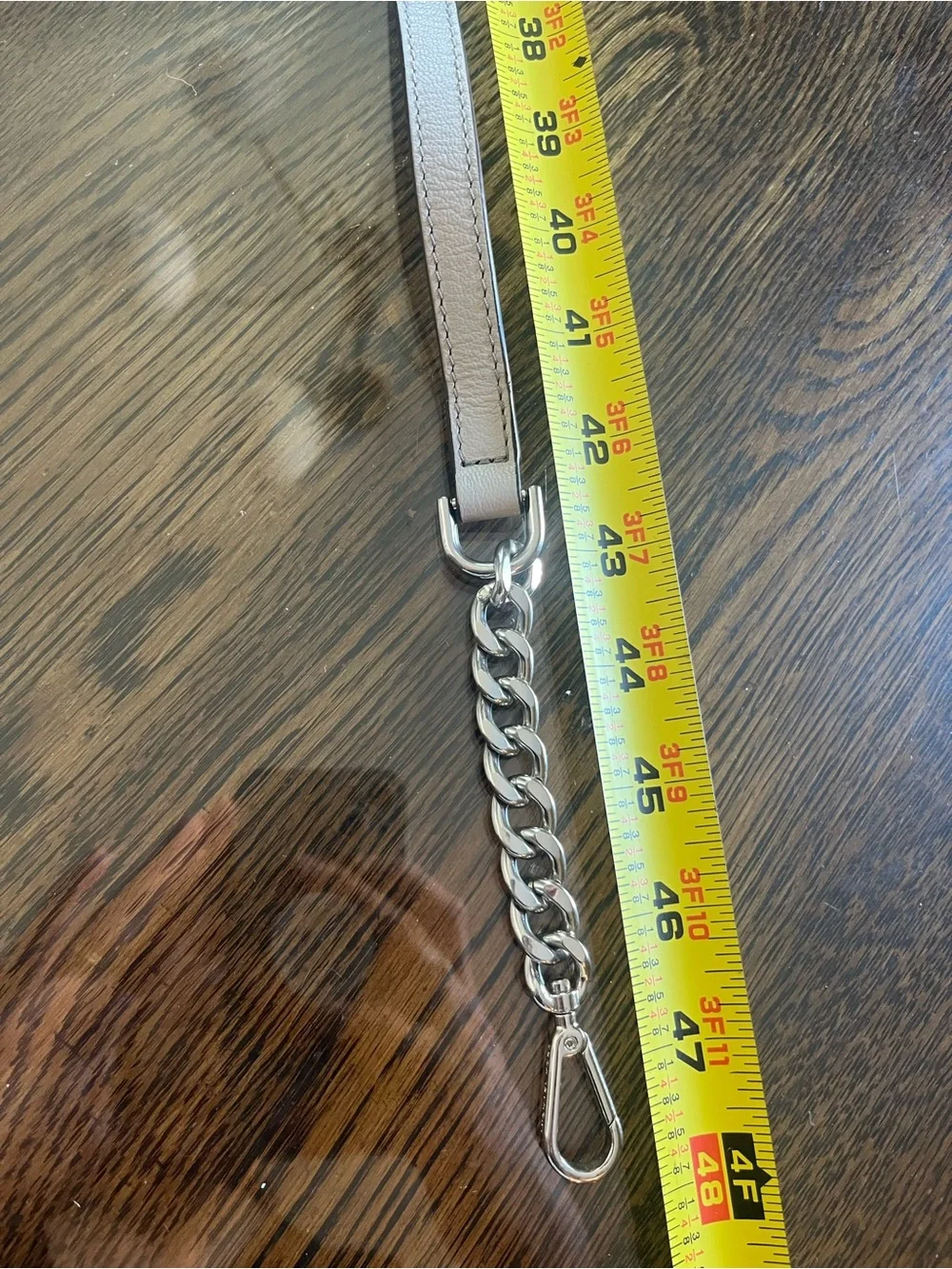 Michael Kors Gray Purse Strap with Nickel Chain